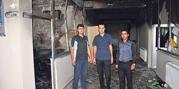 At least one student injured as PKK terrorists set a student dorm on fire in Muş. (Photo: Cihan)