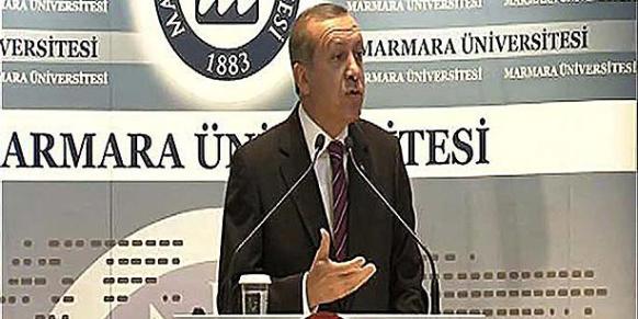 President Erdoğan speaks at İstanbul's Marmara University on Oct 13, 2014. (Photo: DHA)