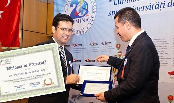 Turkish schools which have been operating in Romania for 20 years, were awarded with a certificate of excellence by Romanian Education Minister Remus Pricopie.