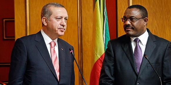 Turkish President Recep Tayyip Erdoğan and Ethiopia's Prime Minister Hailemariam Desalegn speak to the media after a bilateral meeting in Addis Ababa. (Photo: AP)