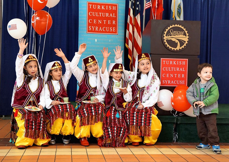 The Syracuse Turkish community and representatives of the Turkish Cultural Center celebrated their National Sovereignty and Children's Day at Syracuse City Hall on Thursday April 23, 2015 with a Children's Festival. Members of the local Turkish community and their friends pose for a group photo. 