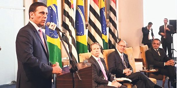 Jose Americo is seen speaking at an official ceremony on Friday held as part of a “Turkish week” in Brazil. (Photo: Cihan)