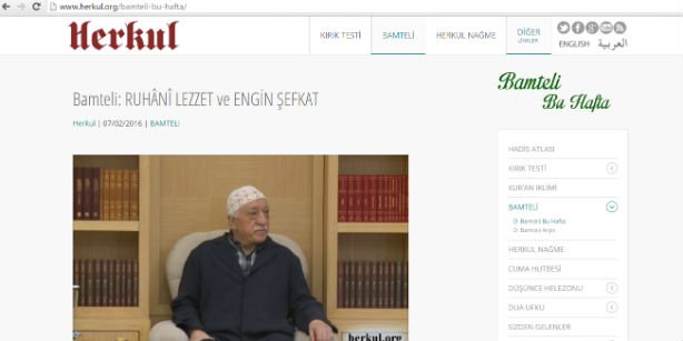 A screen shot from herkul.org shows a video featuring Gülen. (Photo: Today's Zaman)