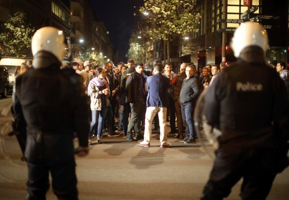 Brussels stabbing leaves ‘at least three people injured’ outside Turkish embassy as nationals vote in referendum over handing Erdogan more powers. The Belgian prime minister said he would not tolerate violence as Turkish nationals voted in a referendum on the future of their country (March 30, 2017)