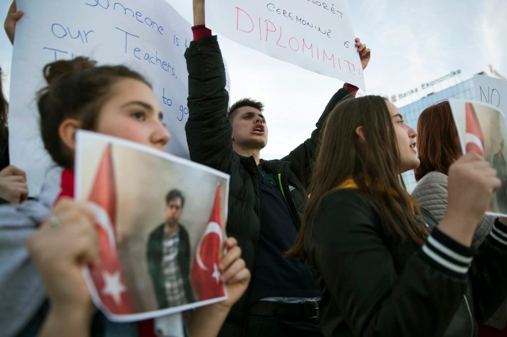 Students in Kosovo protest the arrest and deportation of their teachers